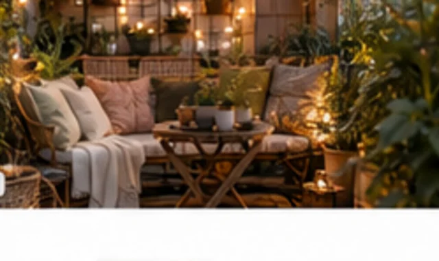 Gemütlicher Balkon nach der Gestaltung