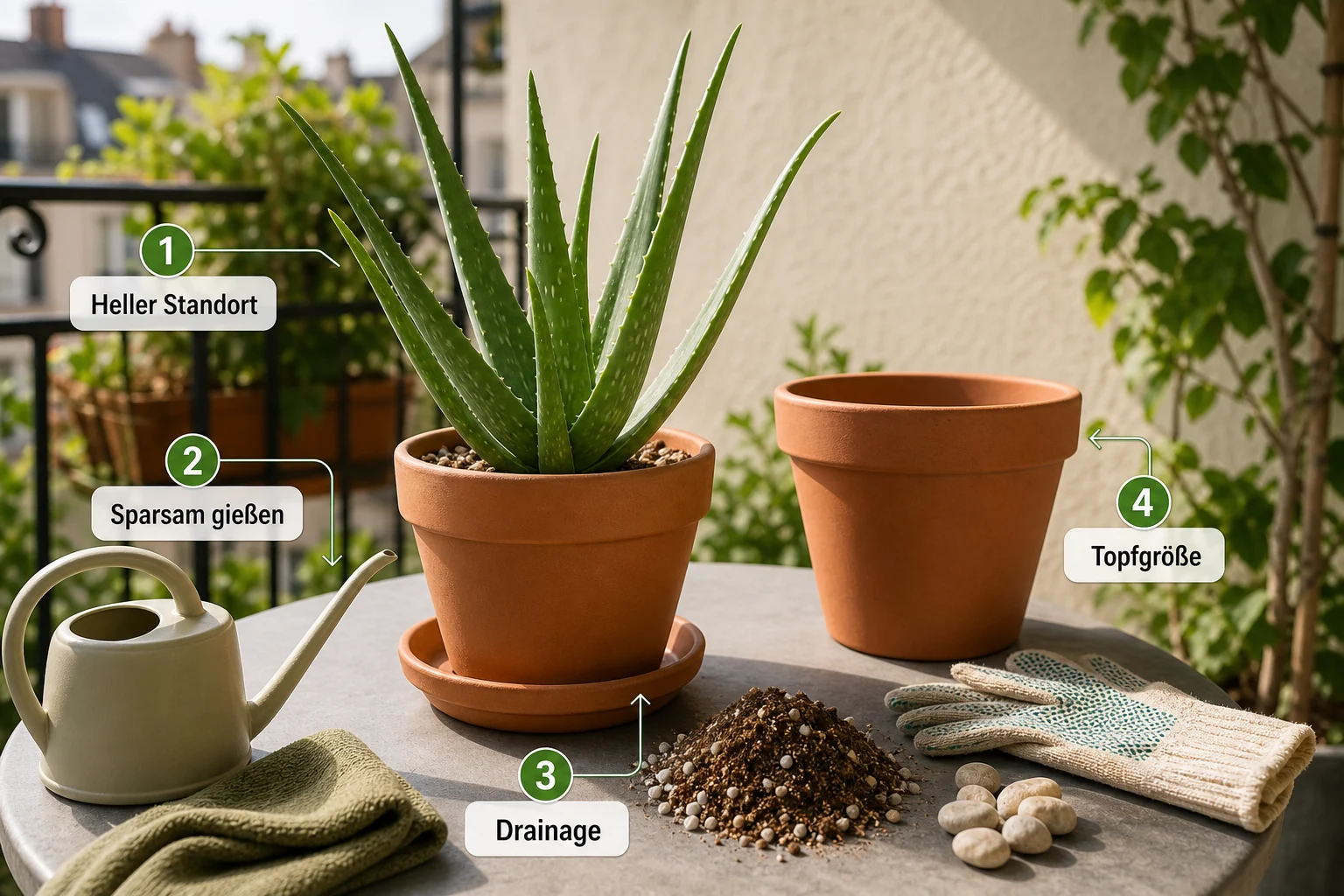 Infografik: Voraussetzungen, Standort und richtige Planung - Aloe Vera Pflege Gießen Umtopfen: Anleitung, Tipps und häufige Fehler