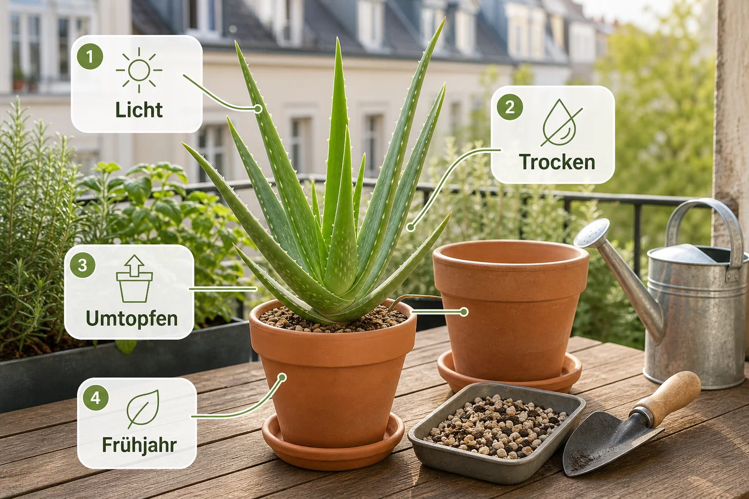 Infografik: Pflege, Timing und saisonale Besonderheiten - Aloe Vera Pflege Gießen Umtopfen: Anleitung, Tipps und häufige Fehler