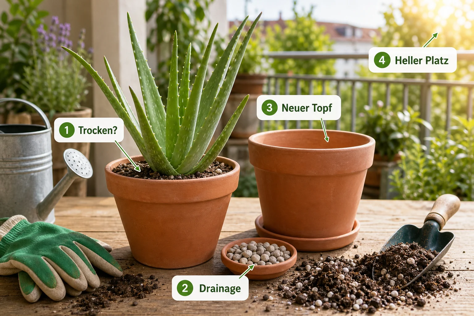 Infografik: Praktische Checkliste - Aloe Vera Pflege Gießen Umtopfen: Anleitung, Tipps und häufige Fehler
