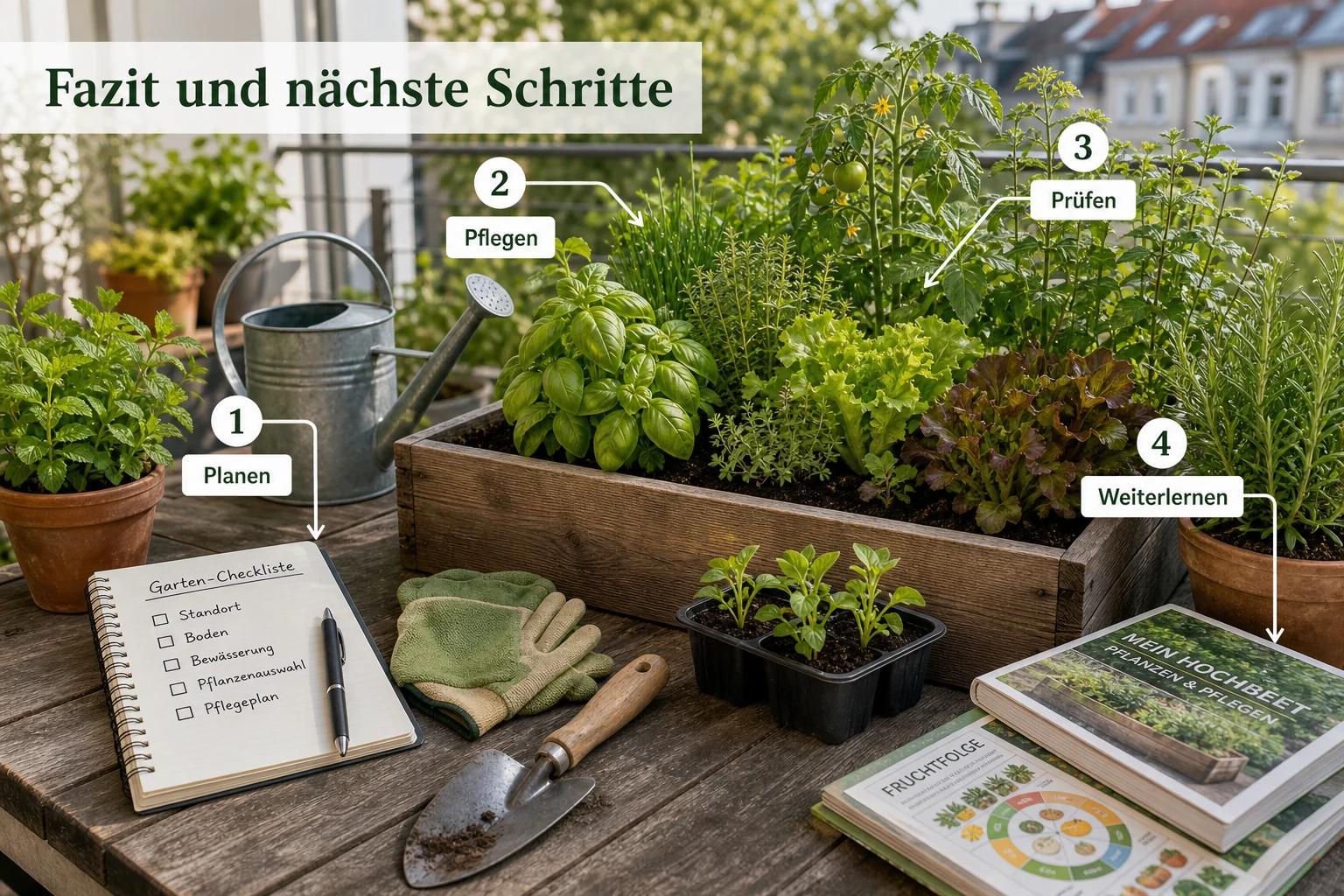 Infografik: Fazit und nächste Schritte - Anfängerfehler Garten Vermeiden: Anleitung, Tipps und häufige Fehler