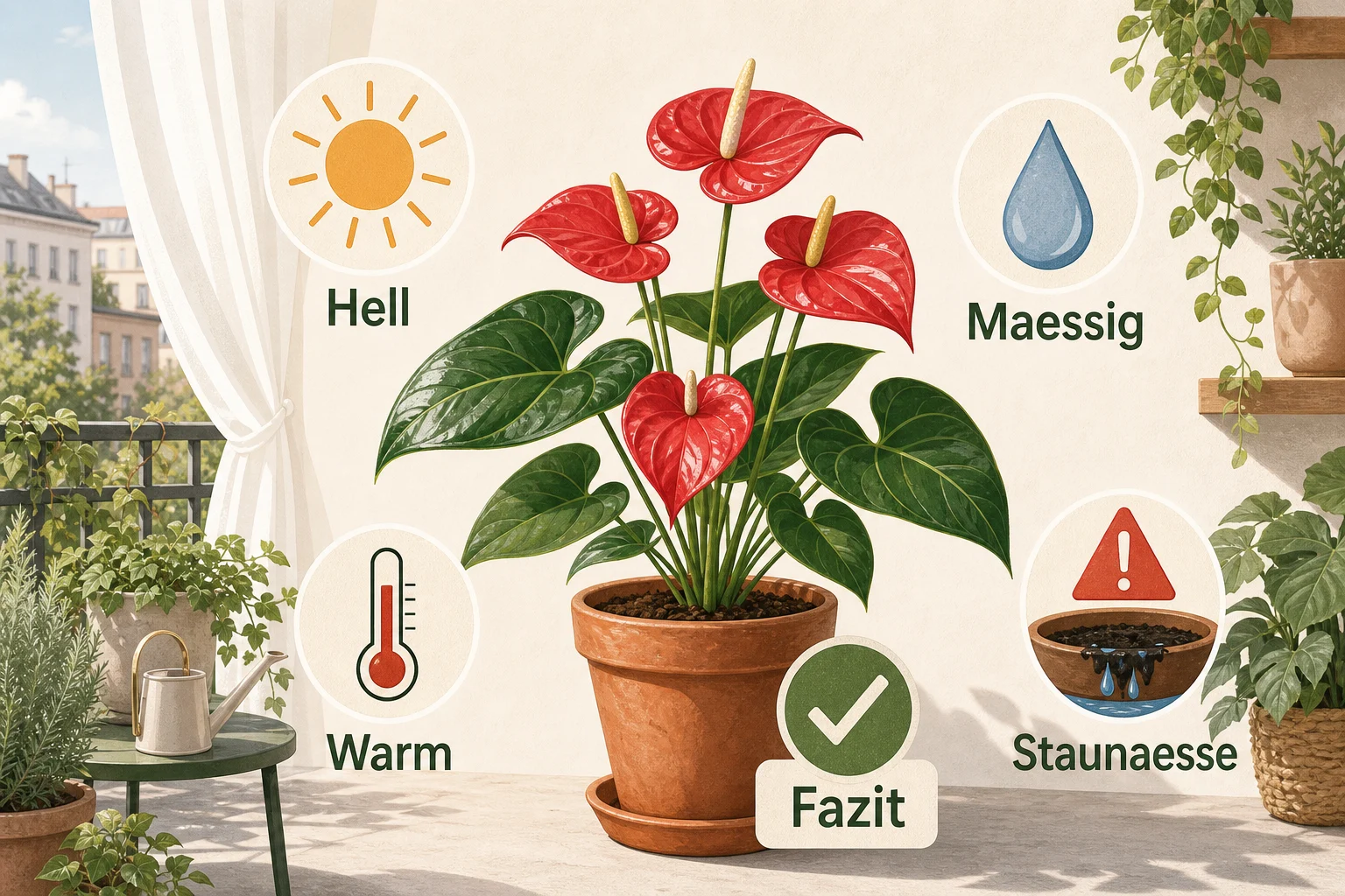 Infografik: Fazit - Anthurie Pflege Blüte Standort: Anleitung, Tipps und häufige Fehler