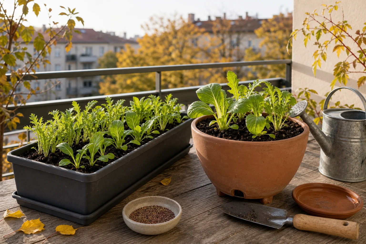 Foto: Asiasalat anbauen Balkon Herbst: die wichtigsten Entscheidungen vor der Aussaat - Asiasalat anbauen Balkon Herbst: Anleitung, Tipps und häufige Fehler