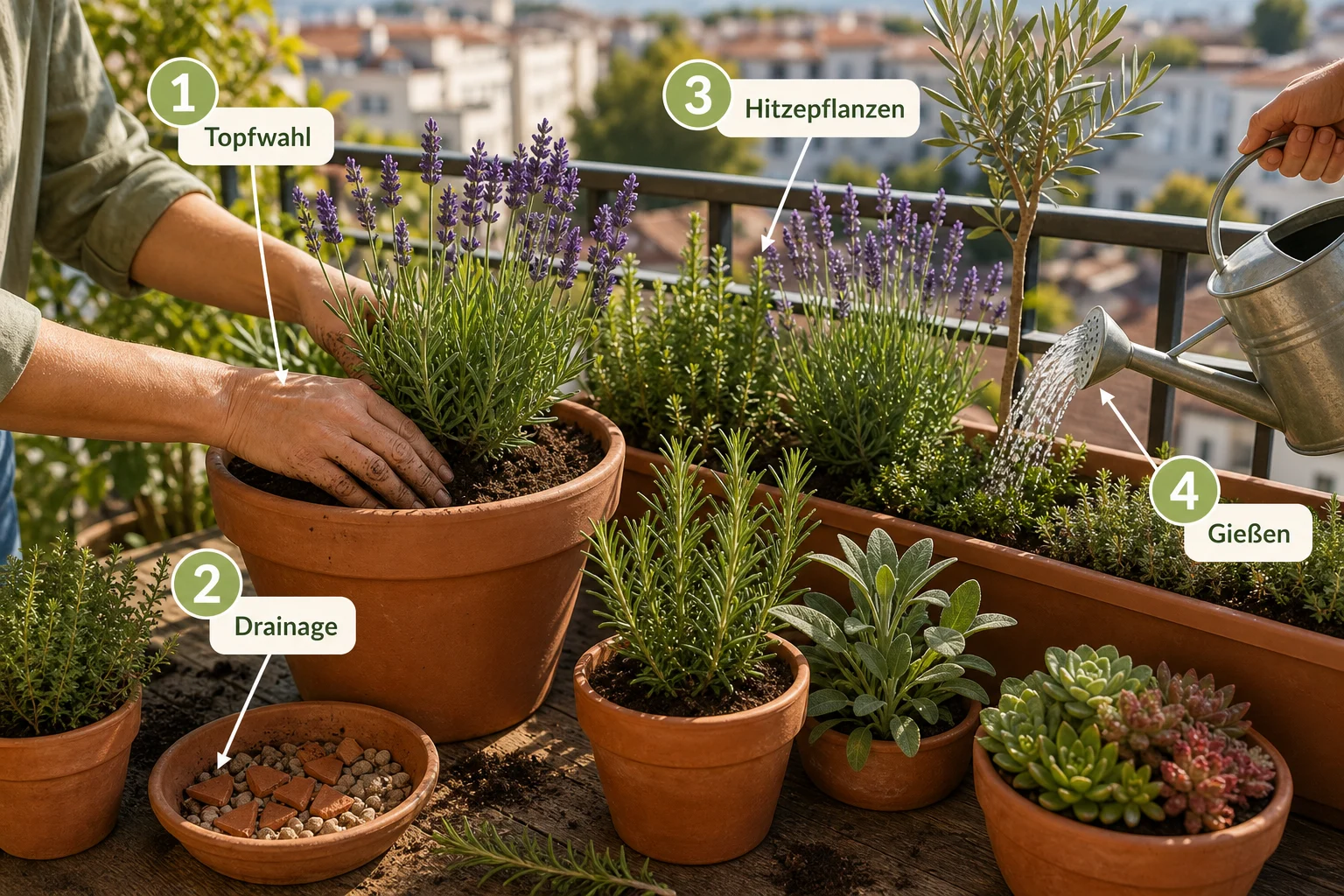Infografik: Schritt-für-Schritt-Anleitung - Balkon Bepflanzen Südseite Hitzebeständig: Anleitung, Tipps und häufige Fehler