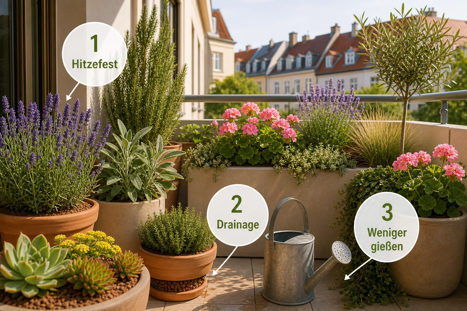 Infografik: Fazit - Balkon Bepflanzen Südseite Hitzebeständig: Anleitung, Tipps und häufige Fehler
