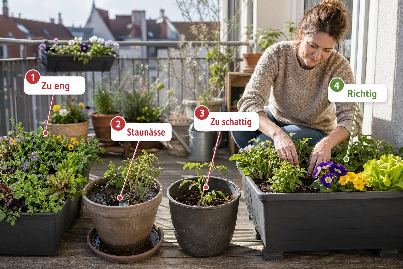 Infografik: Häufige Fehler und wie Sie sie vermeiden - Balkon Frühling Bepflanzen Blumen Gemüse: Anleitung, Tipps und häufige Fehler
