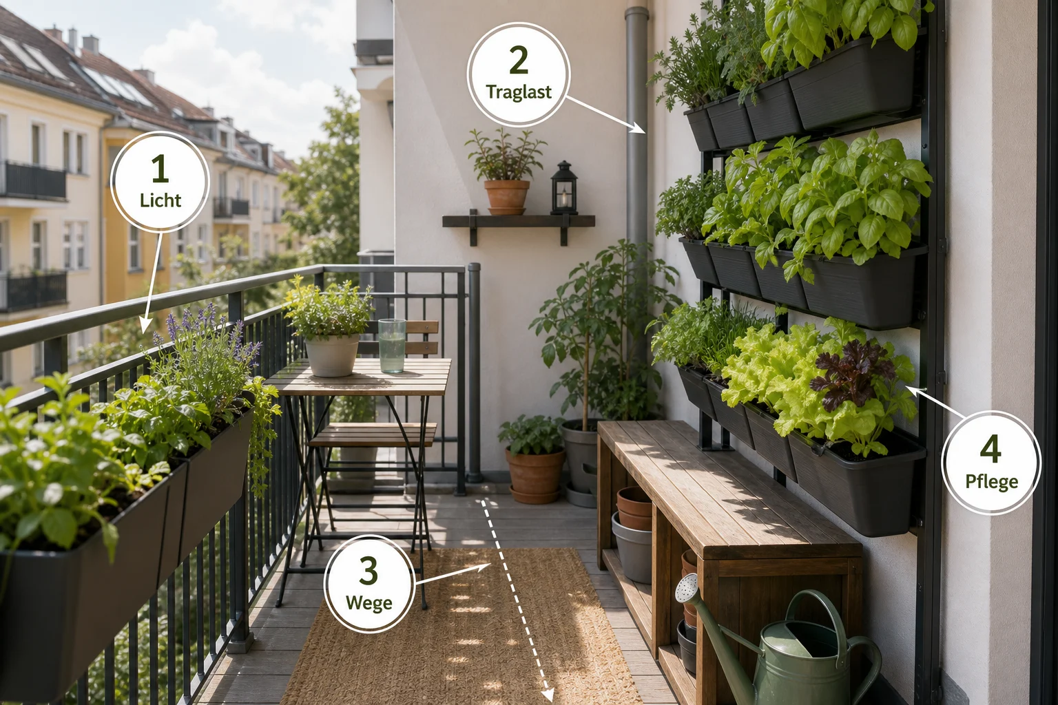 Infografik: Auswahlkriterien für Kleine Räume - Balkongarten Platzsparend Anlegen Ideen: Anleitung, Tipps und häufige Fehler