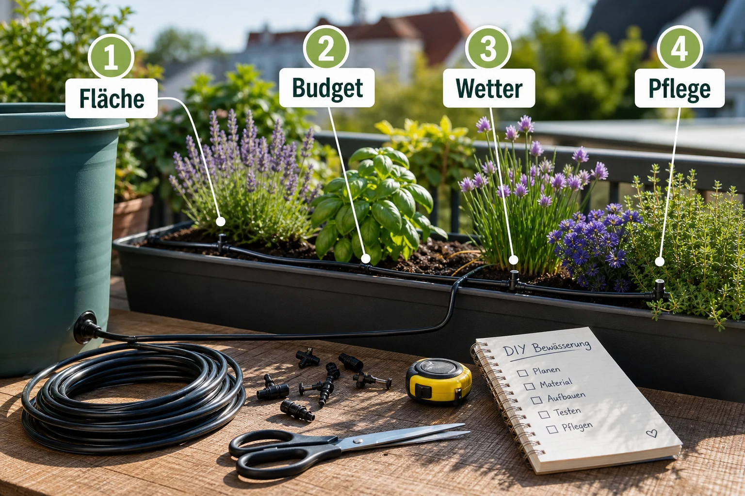 Infografik: Checkliste vor der Umsetzung - Bewässerungssystem Selber Bauen Günstig: Anleitung, Tipps und häufige Fehler