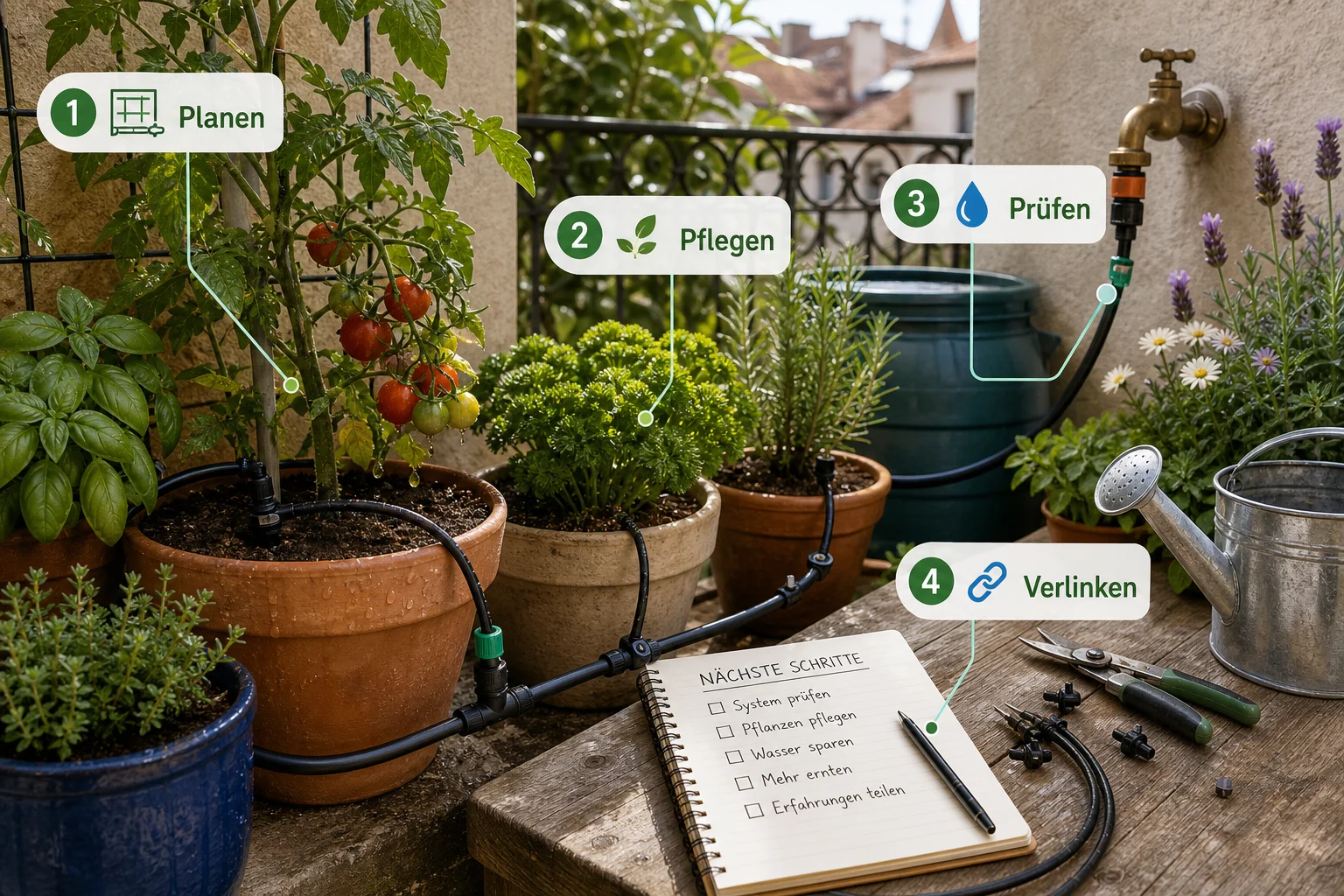 Infografik: Fazit und nächste Schritte - Bewässerungssystem Selber Bauen Günstig: Anleitung, Tipps und häufige Fehler