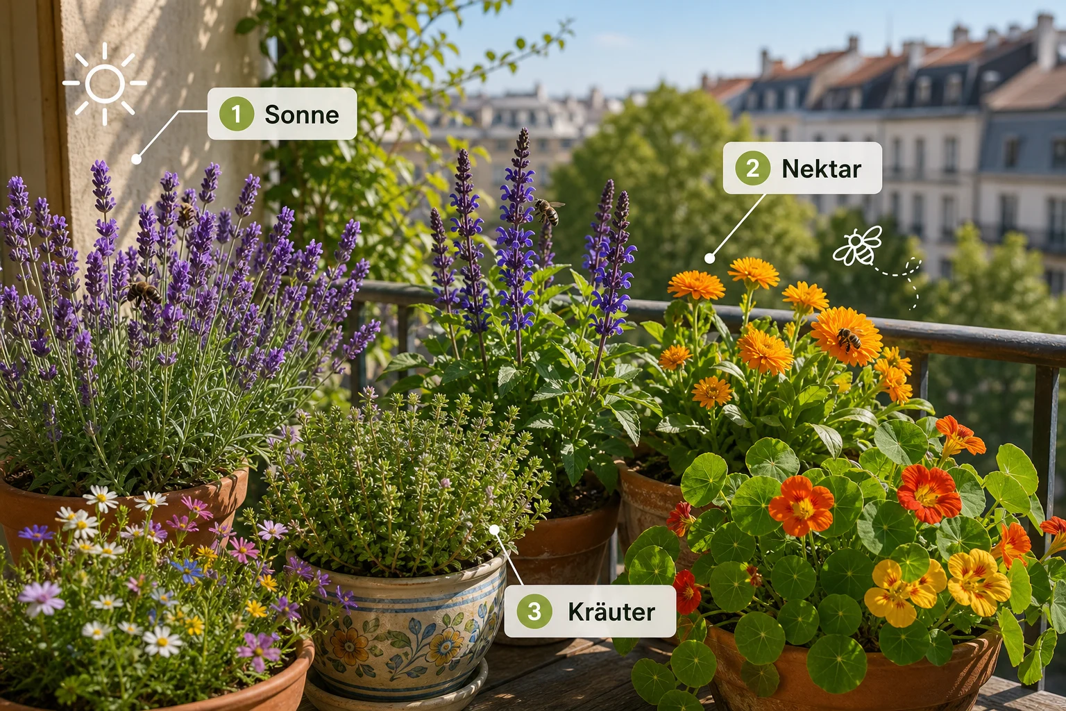 Infografik: Einführung: Was Sie zu bienenfreundliche balkonpflanzen sonnig liste wissen sollten - Bienenfreundliche Balkonpflanzen Sonnig Liste: Anleitung, Tipps und häufige Fehler