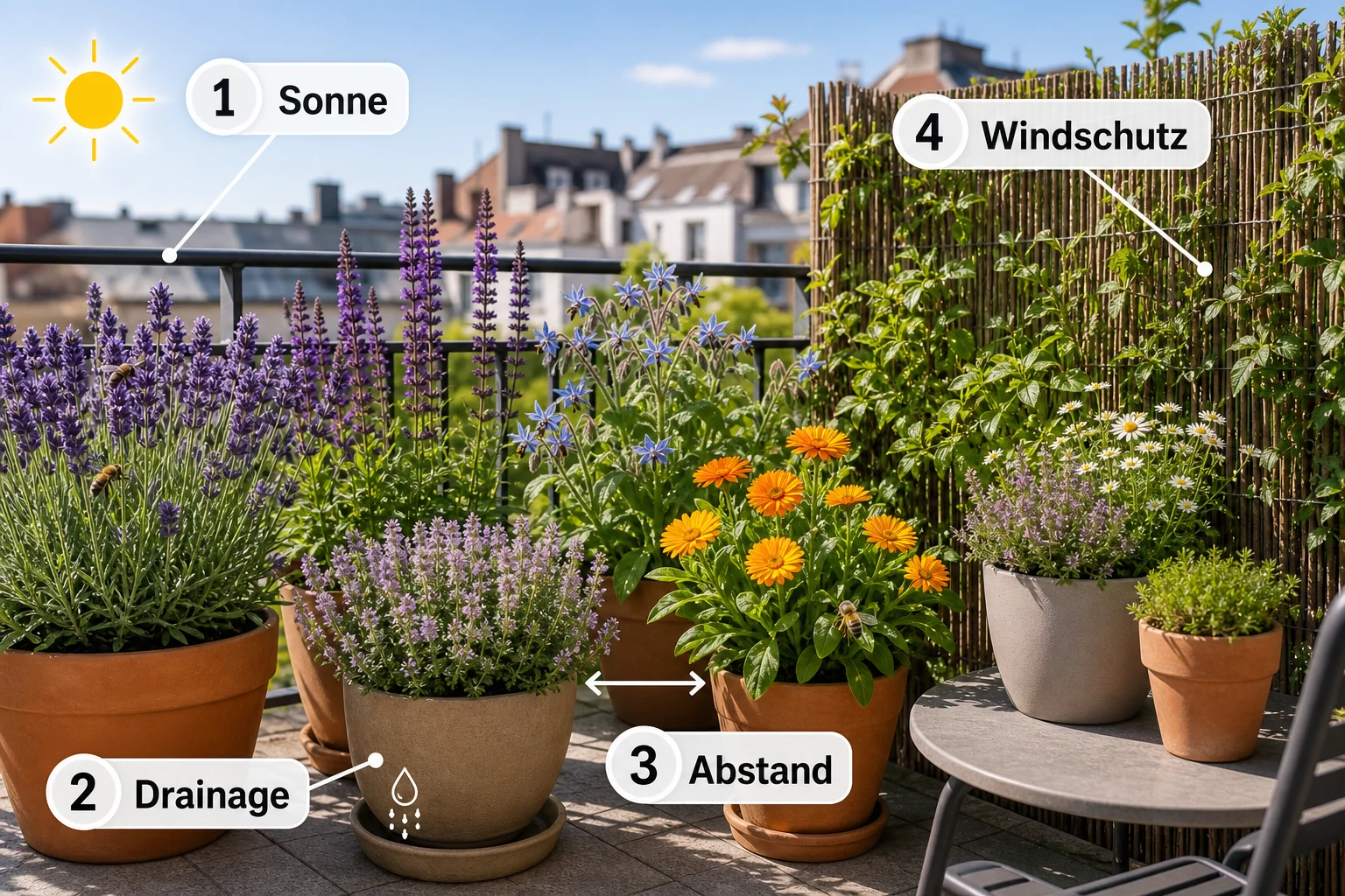 Infografik: Voraussetzungen, Standort und richtige Planung - Bienenfreundliche Balkonpflanzen Sonnig Liste: Anleitung, Tipps und häufige Fehler