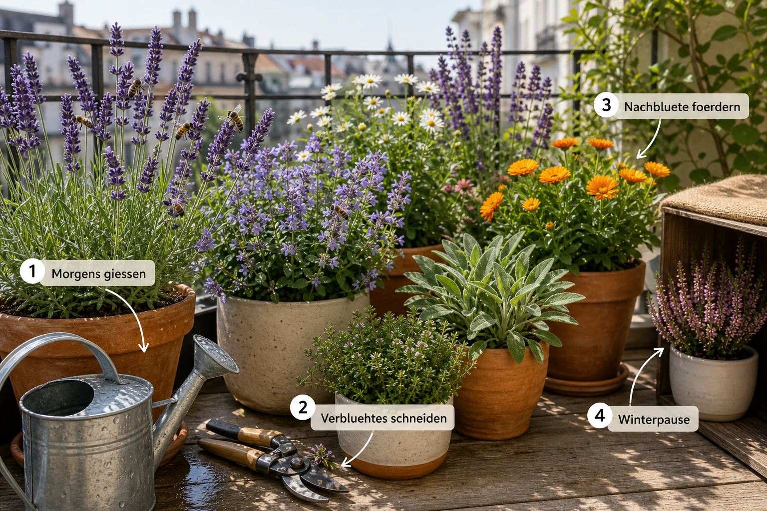 Infografik: Pflege, Timing und saisonale Besonderheiten - Bienenfreundliche Balkonpflanzen Sonnig Liste: Anleitung, Tipps und häufige Fehler