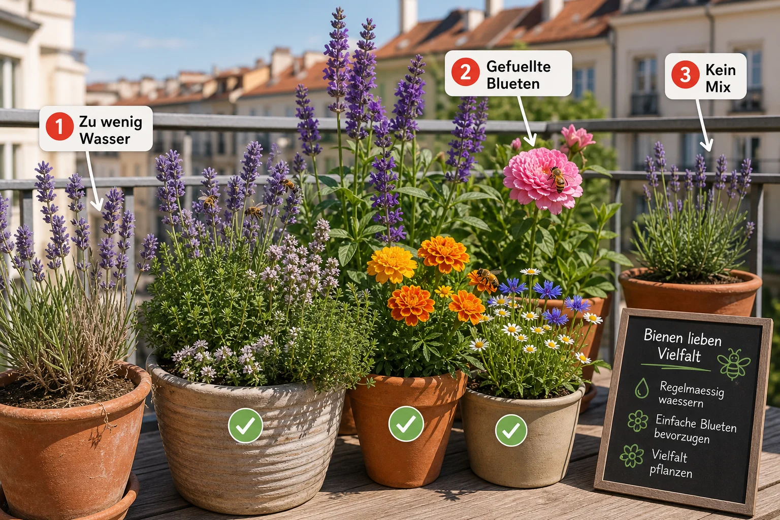 Infografik: Häufige Fehler und wie Sie sie vermeiden - Bienenfreundliche Balkonpflanzen Sonnig Liste: Anleitung, Tipps und häufige Fehler