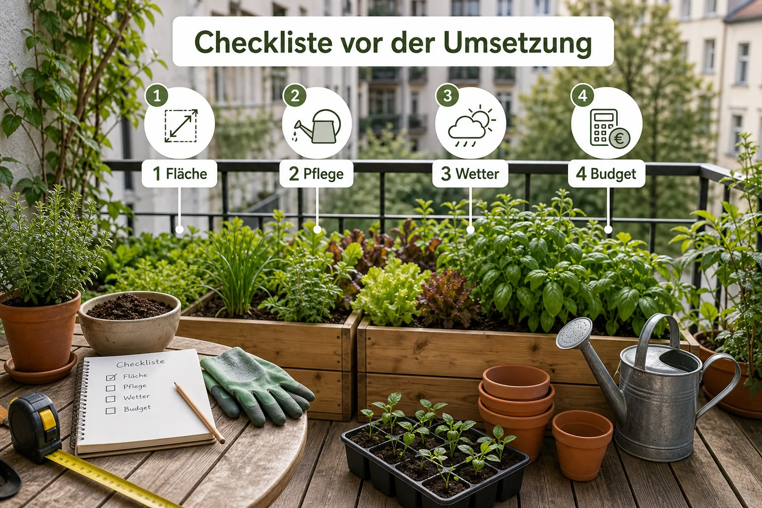 Infografik: Checkliste vor der Umsetzung - Biogarten Anlegen Anfänger Tipps: Anleitung, Tipps und häufige Fehler