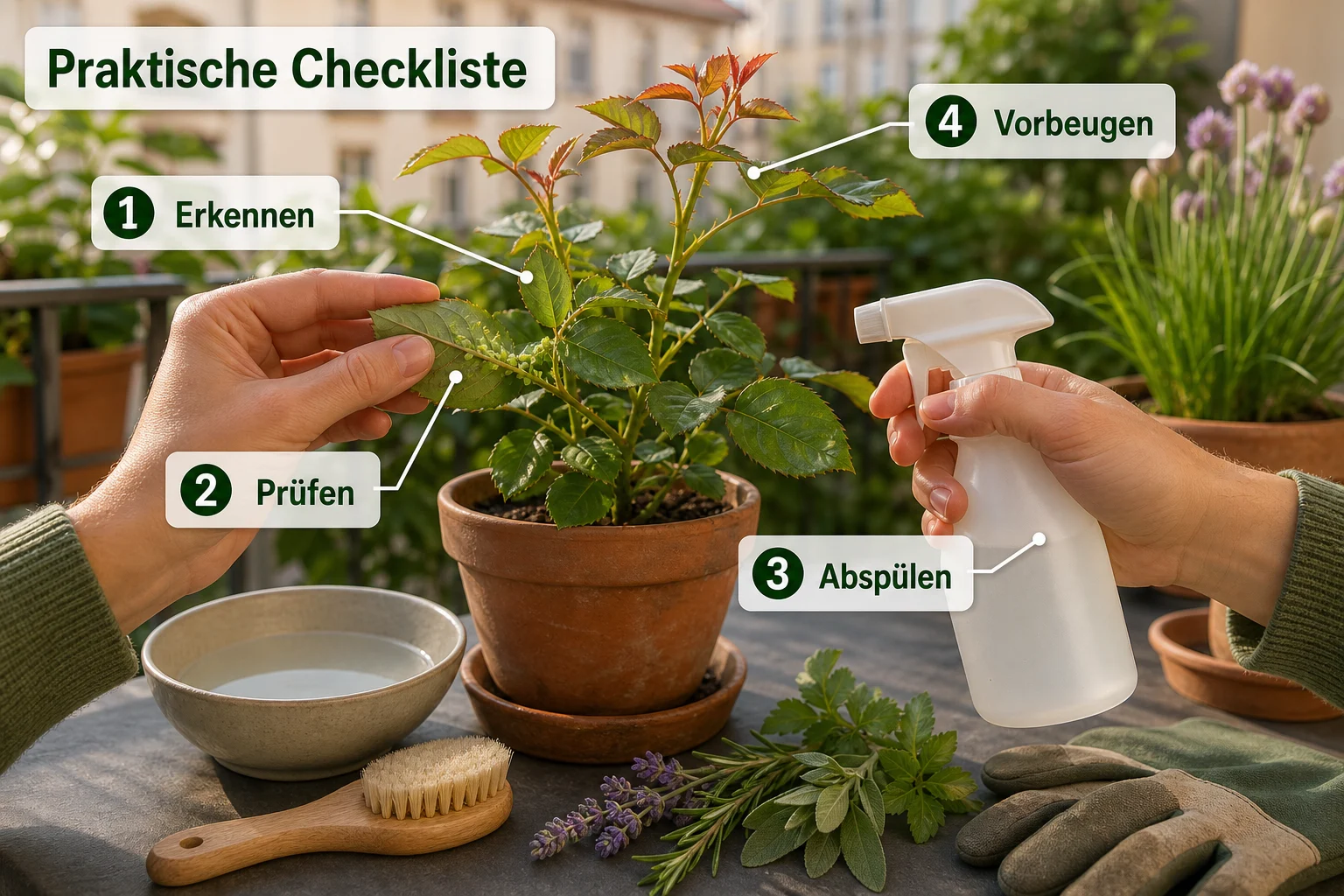 Infografik: Praktische Checkliste - Blattläuse Bekämpfen Natürlich Effektiv: erkennen, vorbeugen und lösen