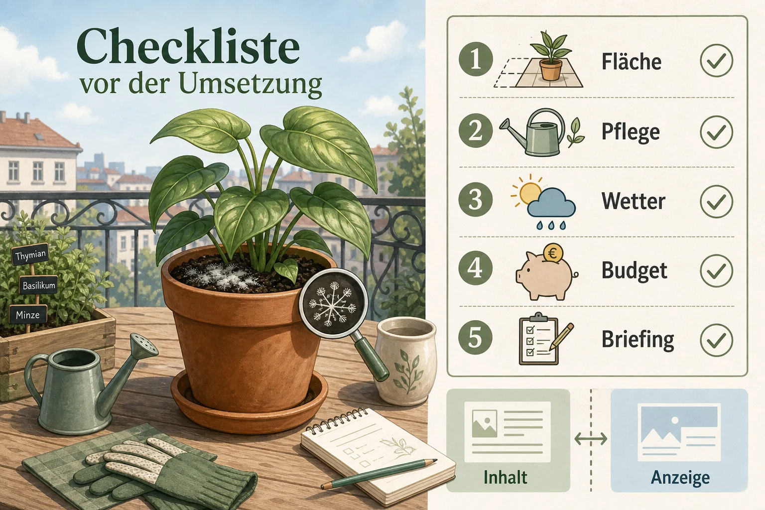 Infografik: Checkliste vor der Umsetzung - Blumenerde Schimmelt Was Tun Ursachen: Anleitung, Tipps und häufige Fehler