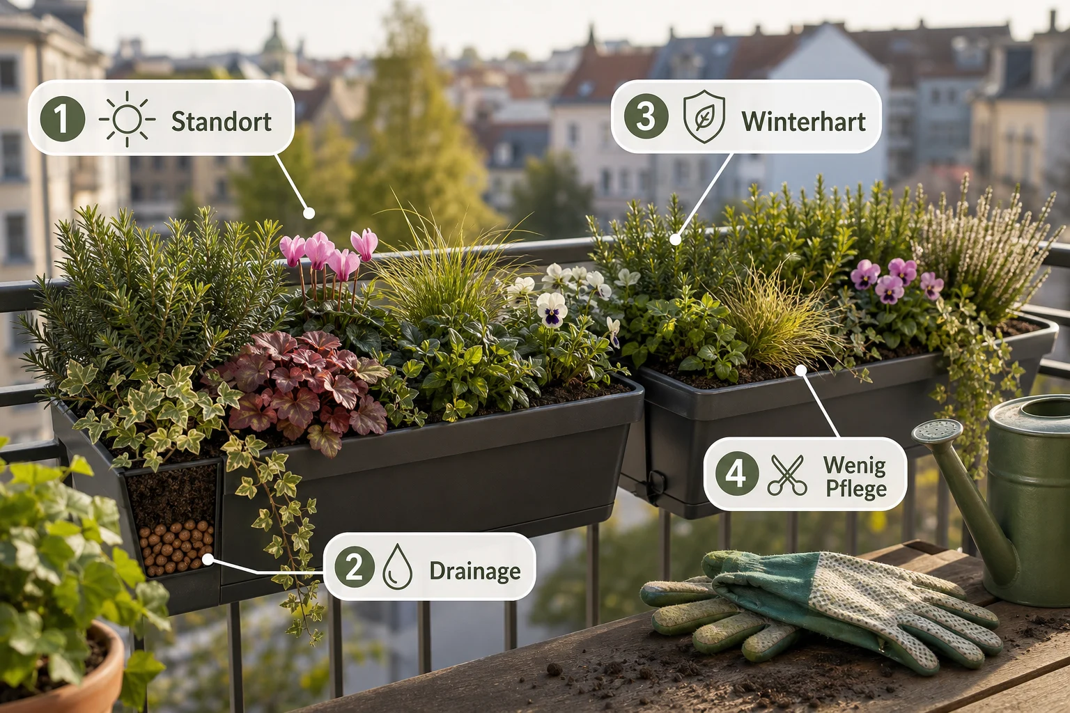 Infografik: Praktische Checkliste - Blumenkästen Bepflanzen Ganzjährig Pflegeleicht: Anleitung, Tipps und häufige Fehler