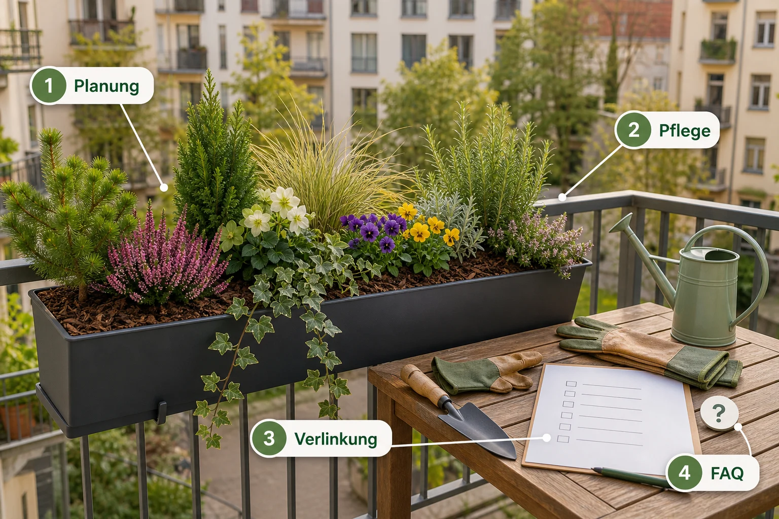 Infografik: Fazit und nächste Schritte - Blumenkästen Bepflanzen Ganzjährig Pflegeleicht: Anleitung, Tipps und häufige Fehler