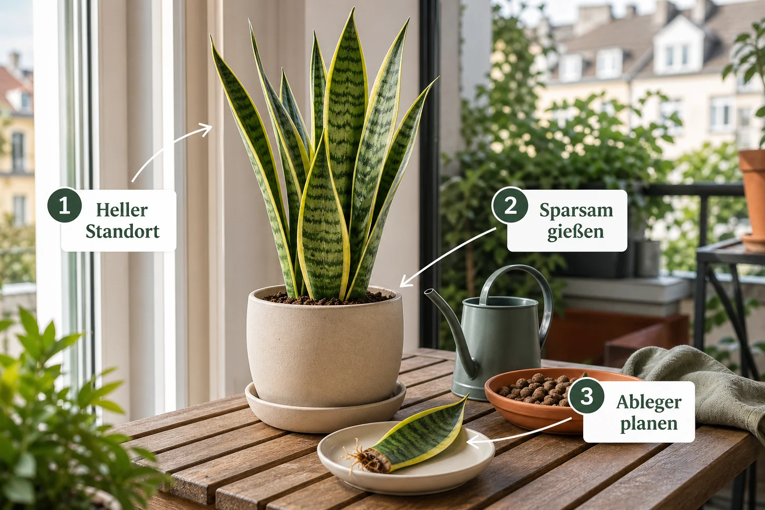 Infografik: Voraussetzungen, Standort und richtige Planung - Bogenhanf Pflege Gießen Vermehren: Anleitung, Tipps und häufige Fehler