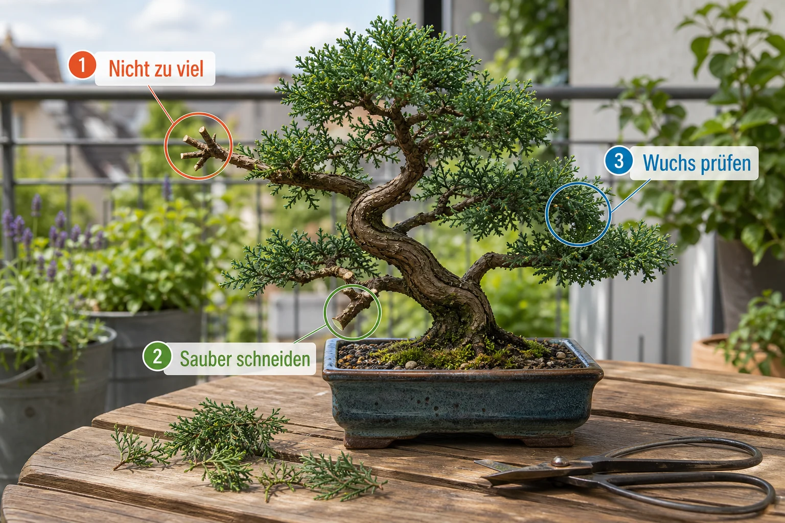 Erklärbild: Häufige Fehler und wie Sie sie vermeiden - Bonsai Pflege Anfänger Schneiden: Anleitung, Tipps und häufige Fehler
