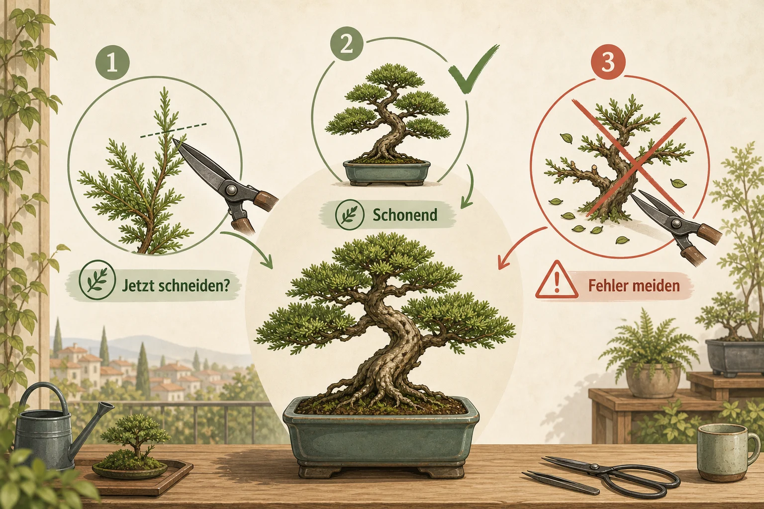 Infografik: Fazit - Bonsai Pflege Anfänger Schneiden: Anleitung, Tipps und häufige Fehler