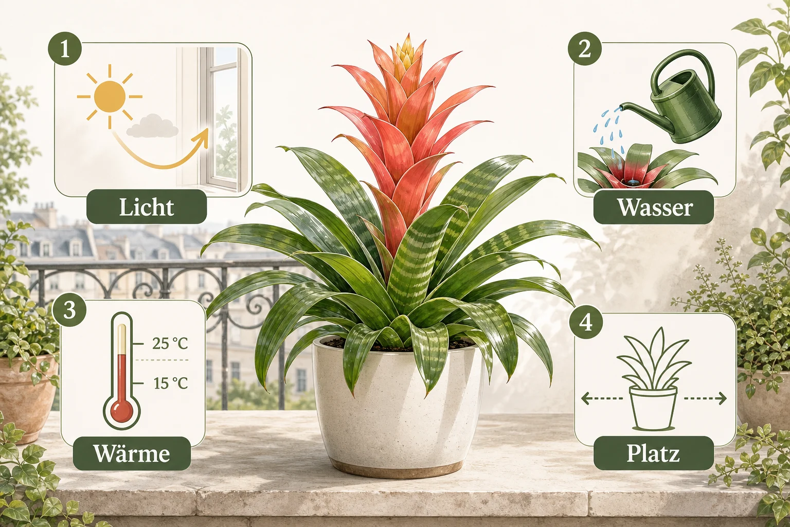Infografik: Auswahlkriterien für Exotische Pflanzen - Bromelien Pflege Standort Gießen: Anleitung, Tipps und häufige Fehler