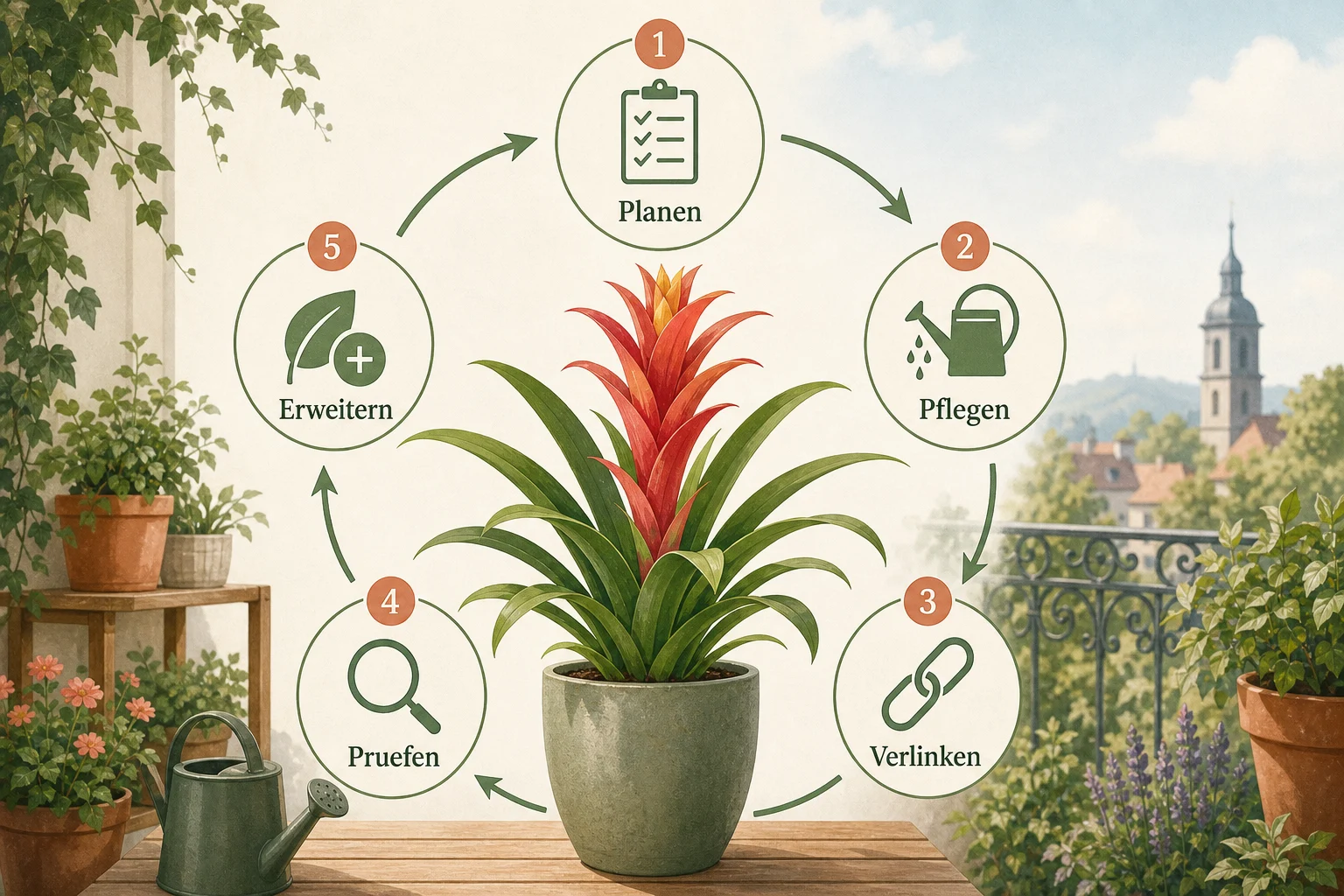Infografik: Fazit und nächste Schritte - Bromelien Pflege Standort Gießen: Anleitung, Tipps und häufige Fehler