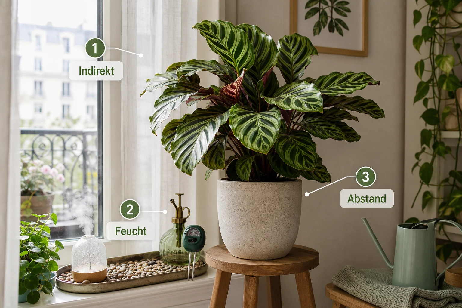 Infografik: Voraussetzungen, Standort und richtige Planung - Calathea Pflege Luftfeuchtigkeit Standort: Anleitung, Tipps und häufige Fehler