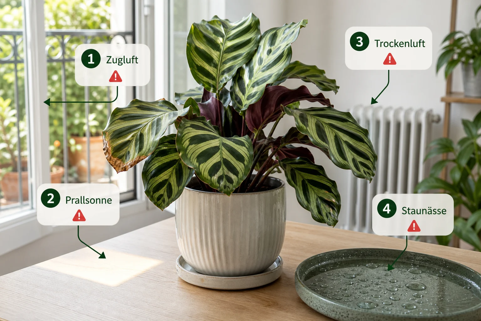 Infografik: Häufige Fehler und wie Sie sie vermeiden - Calathea Pflege Luftfeuchtigkeit Standort: Anleitung, Tipps und häufige Fehler