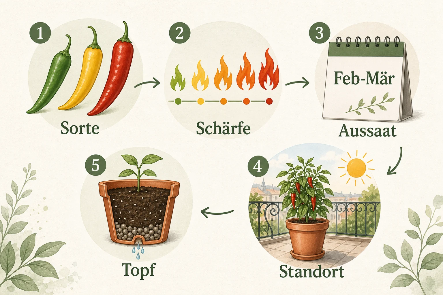 Infografik: Auswahlkriterien für Fruchtgemüse - Chili Anbauen Aussaat Schärfegrade: Anleitung, Tipps und häufige Fehler