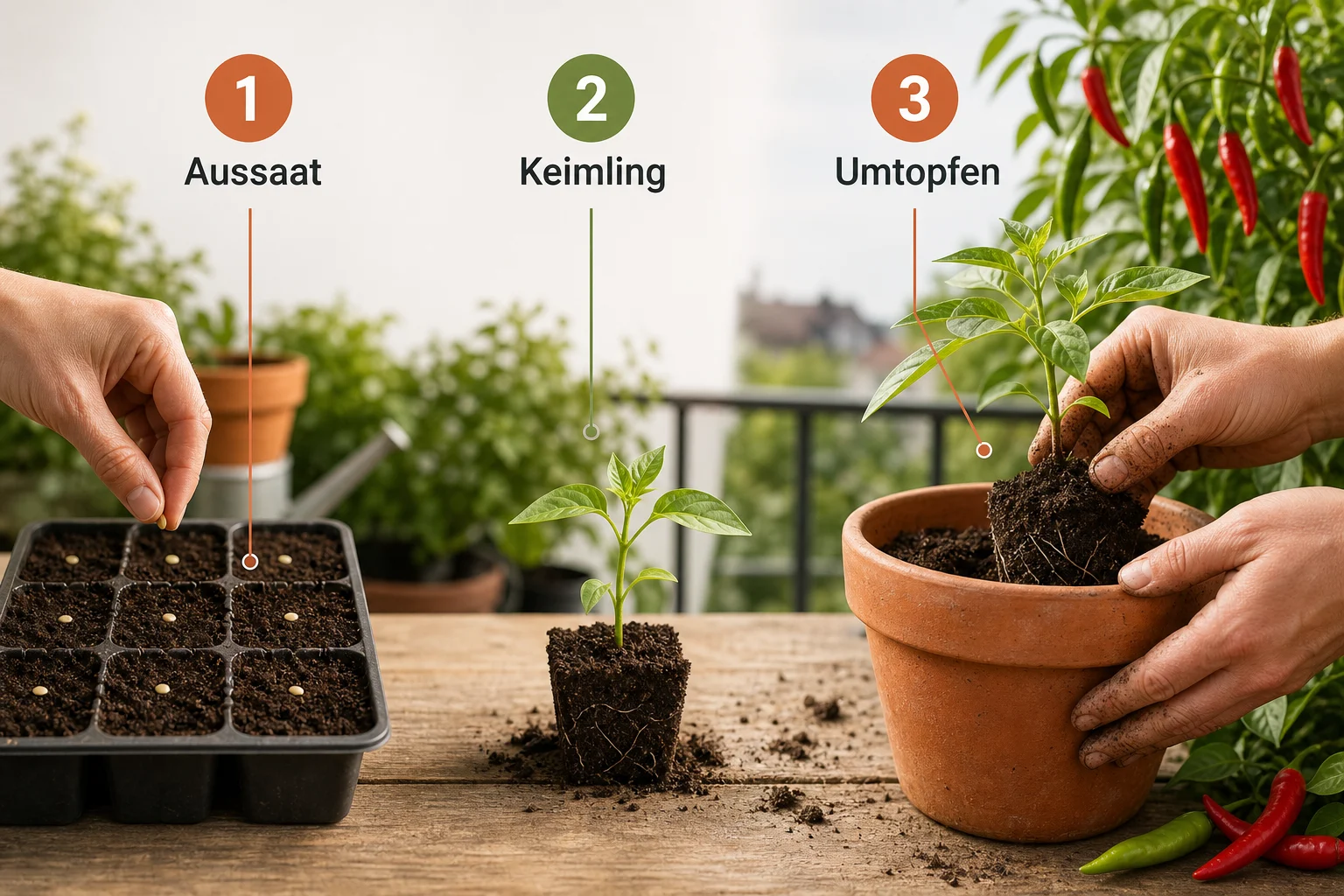 Erklärbild: Schritt-für-Schritt-Anleitung - Chili Anbauen Aussaat Schärfegrade: Anleitung, Tipps und häufige Fehler