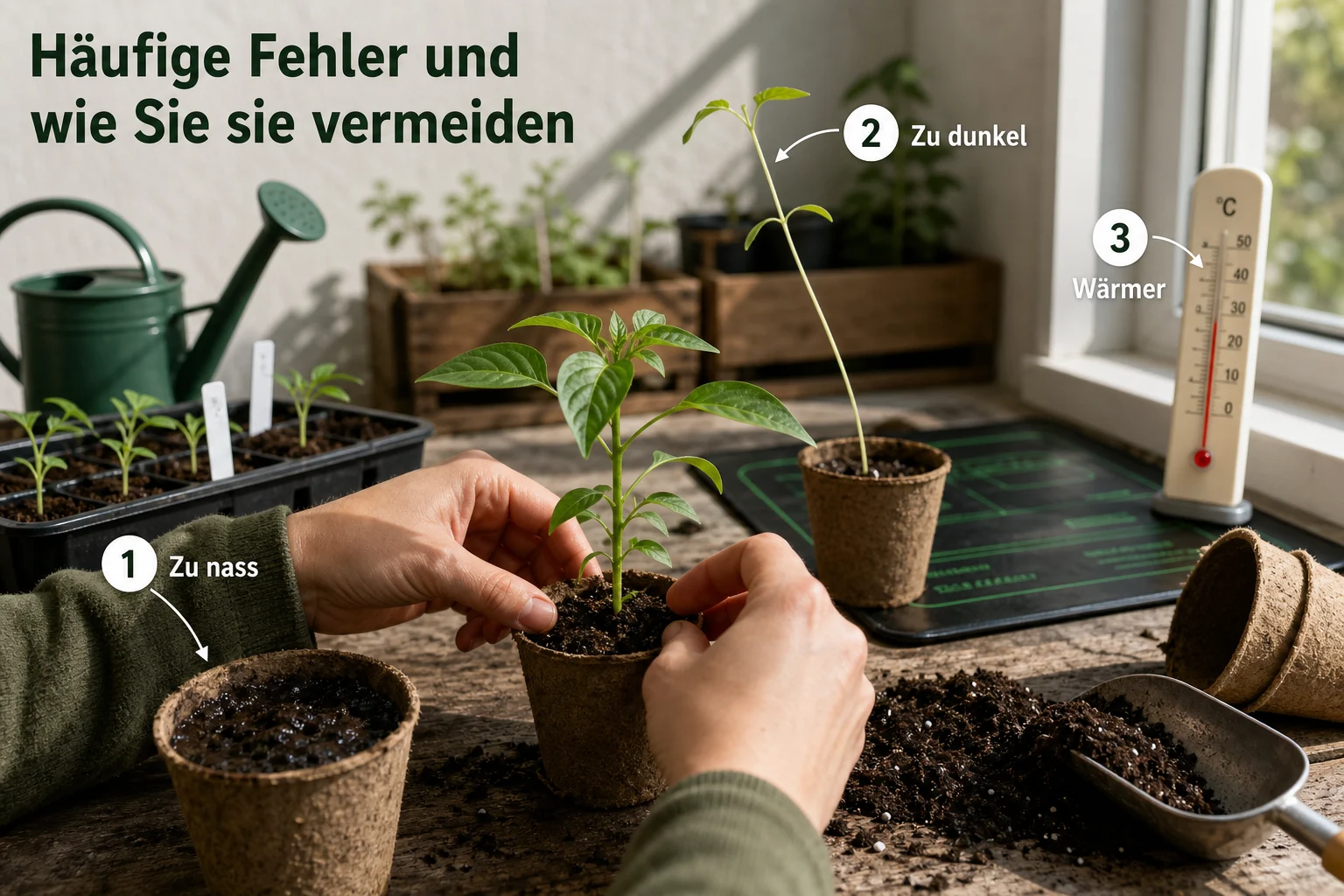 Erklärbild: Häufige Fehler und wie Sie sie vermeiden - Chili Anbauen Aussaat Schärfegrade: Anleitung, Tipps und häufige Fehler