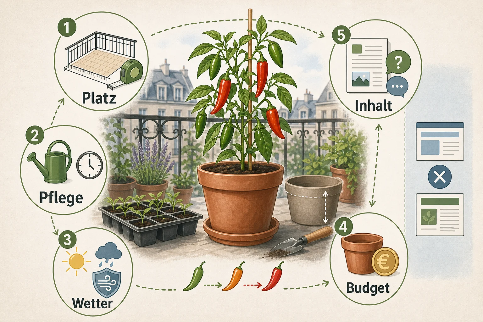 Infografik: Checkliste vor der Umsetzung - Chili Anbauen Aussaat Schärfegrade: Anleitung, Tipps und häufige Fehler