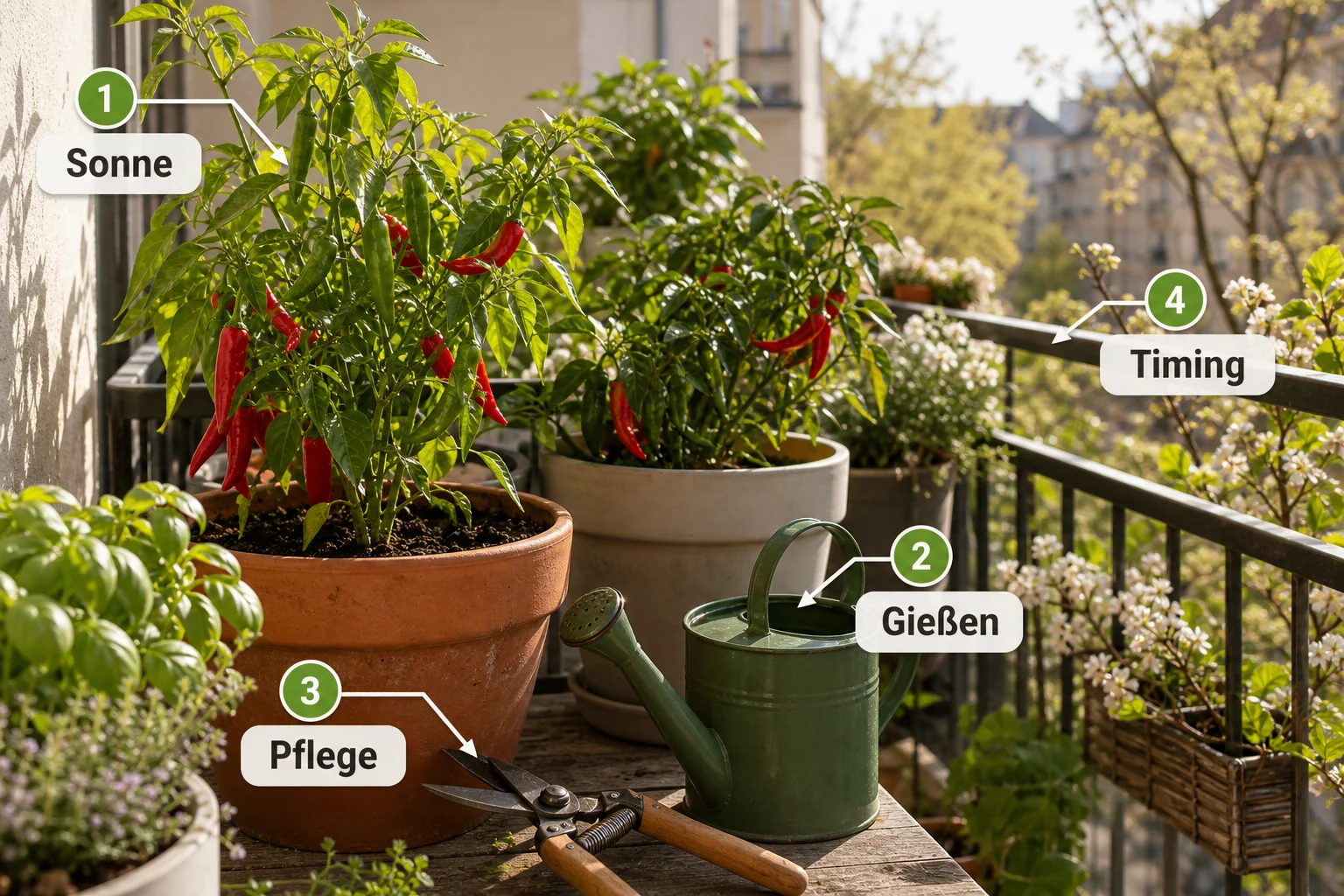 Infografik: Pflege, Timing und saisonale Besonderheiten - Chili Pflanzen Balkon Standort Pflege: Anleitung, Tipps und häufige Fehler