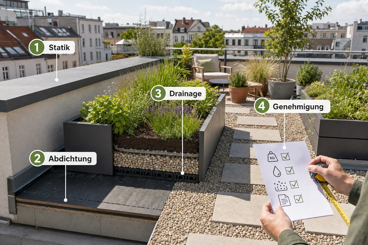 Infografik: Einführung: Was Sie zu dachgarten anlegen voraussetzungen wissen sollten - Dachgarten Anlegen Voraussetzungen: Anleitung, Tipps und häufige Fehler
