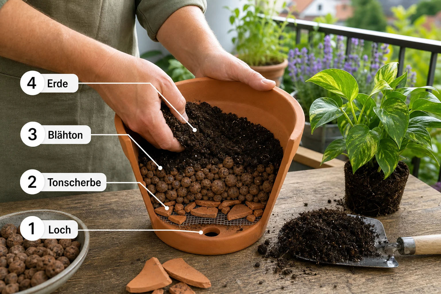 Erklärbild: Schritt-für-Schritt-Anleitung - Drainage Topf Anlegen Wichtig: Anleitung, Tipps und häufige Fehler