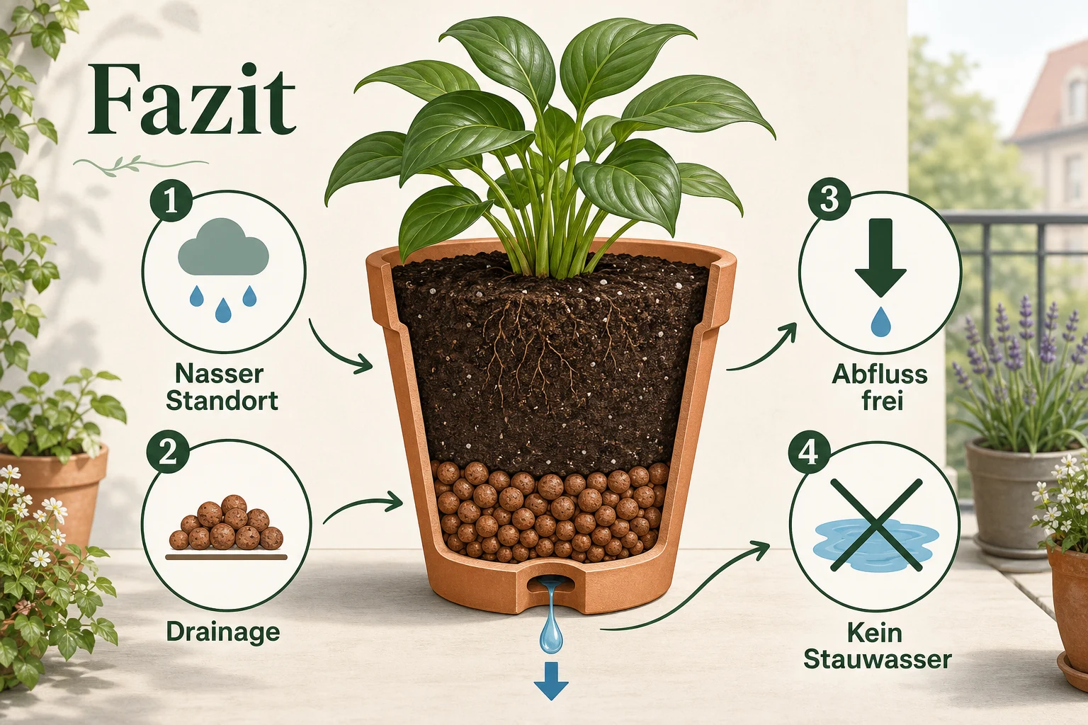 Infografik: Fazit - Drainage Topf Anlegen Wichtig: Anleitung, Tipps und häufige Fehler