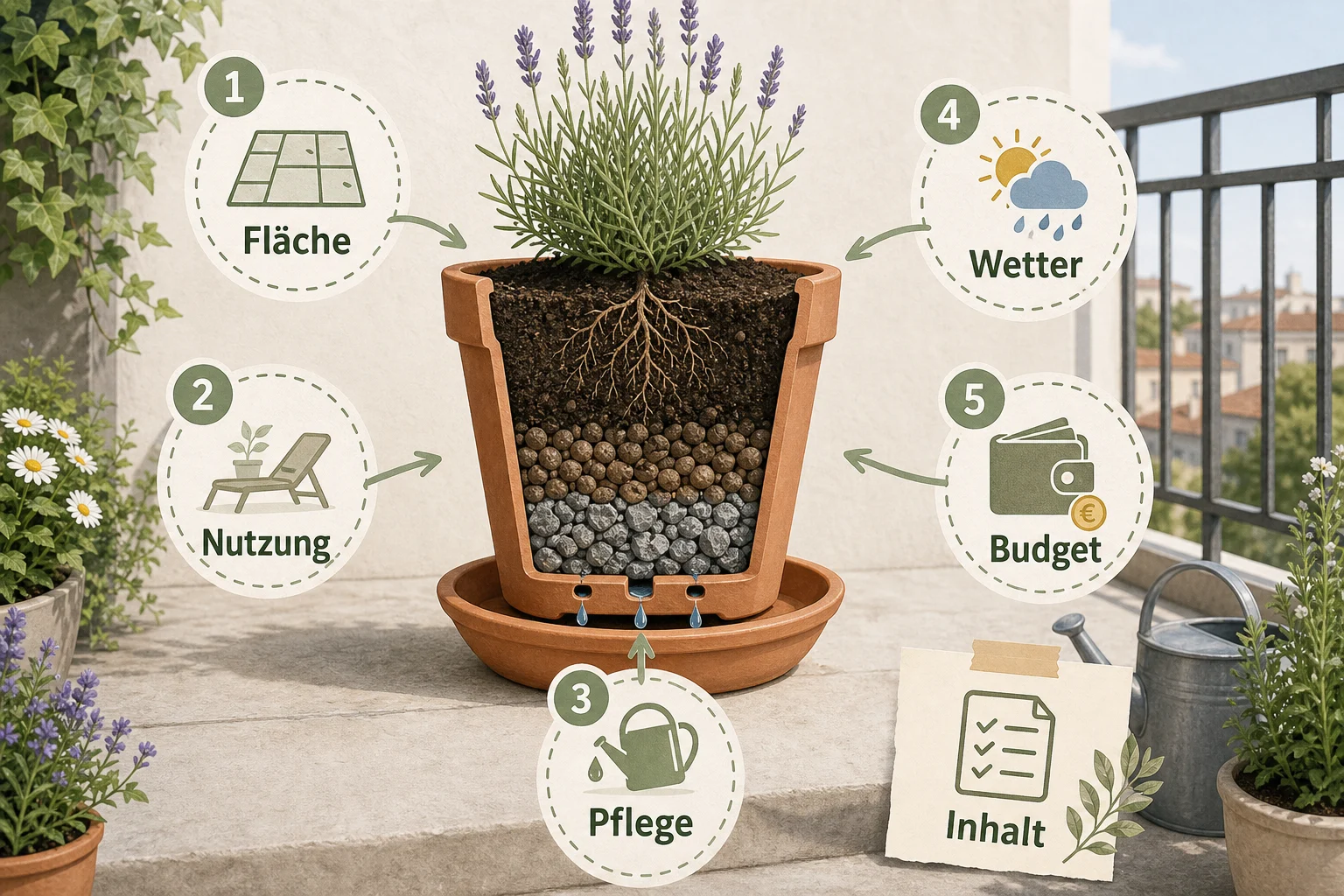 Infografik: Checkliste vor der Umsetzung - Drainage Topf Anlegen Wichtig: Anleitung, Tipps und häufige Fehler