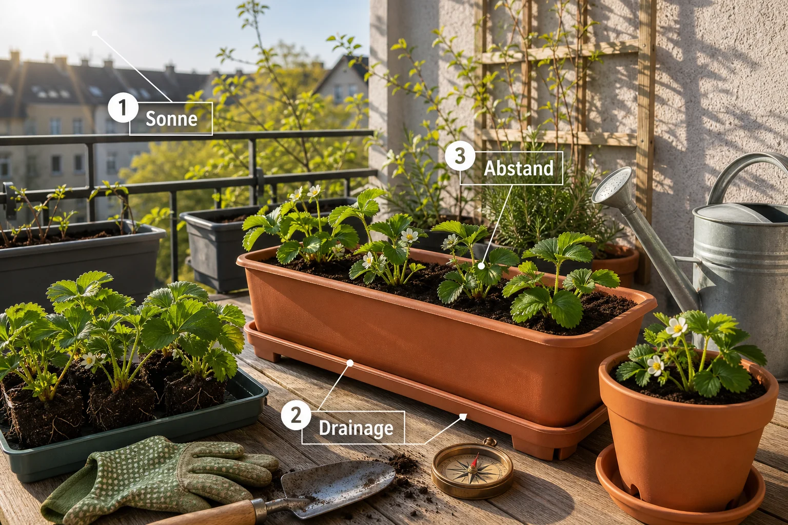 Infografik: Voraussetzungen, Standort und richtige Planung - Erdbeeren Balkon Pflanzen Zeitpunkt Tipps: Anleitung, Tipps und häufige Fehler