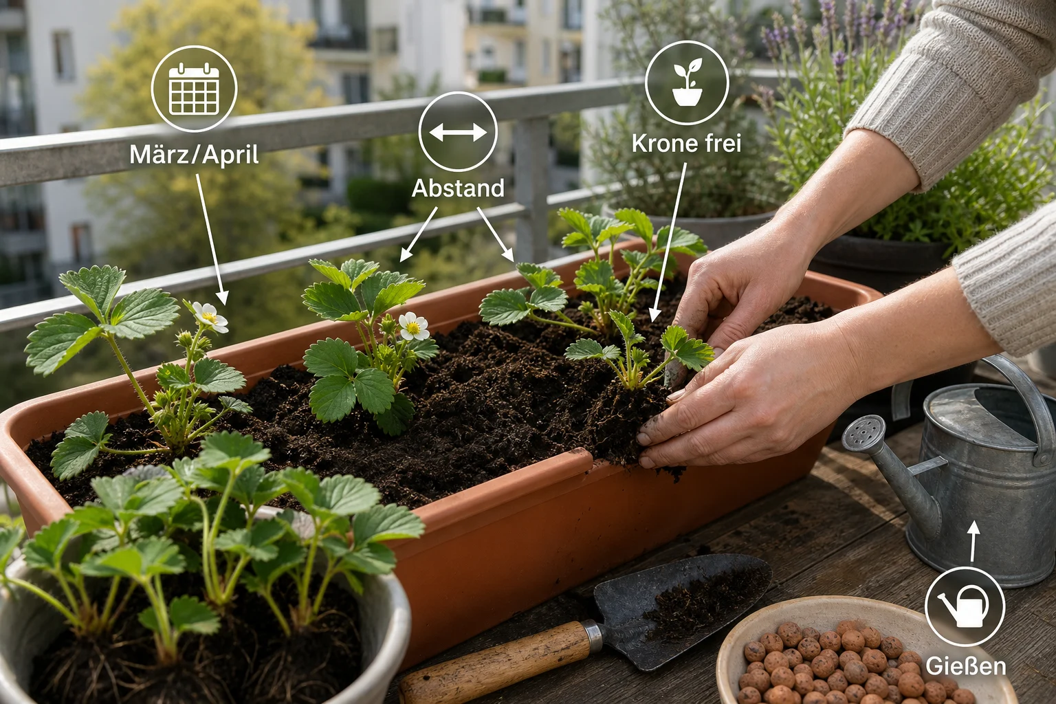 Infografik: Schritt-für-Schritt-Anleitung - Erdbeeren Balkon Pflanzen Zeitpunkt Tipps: Anleitung, Tipps und häufige Fehler