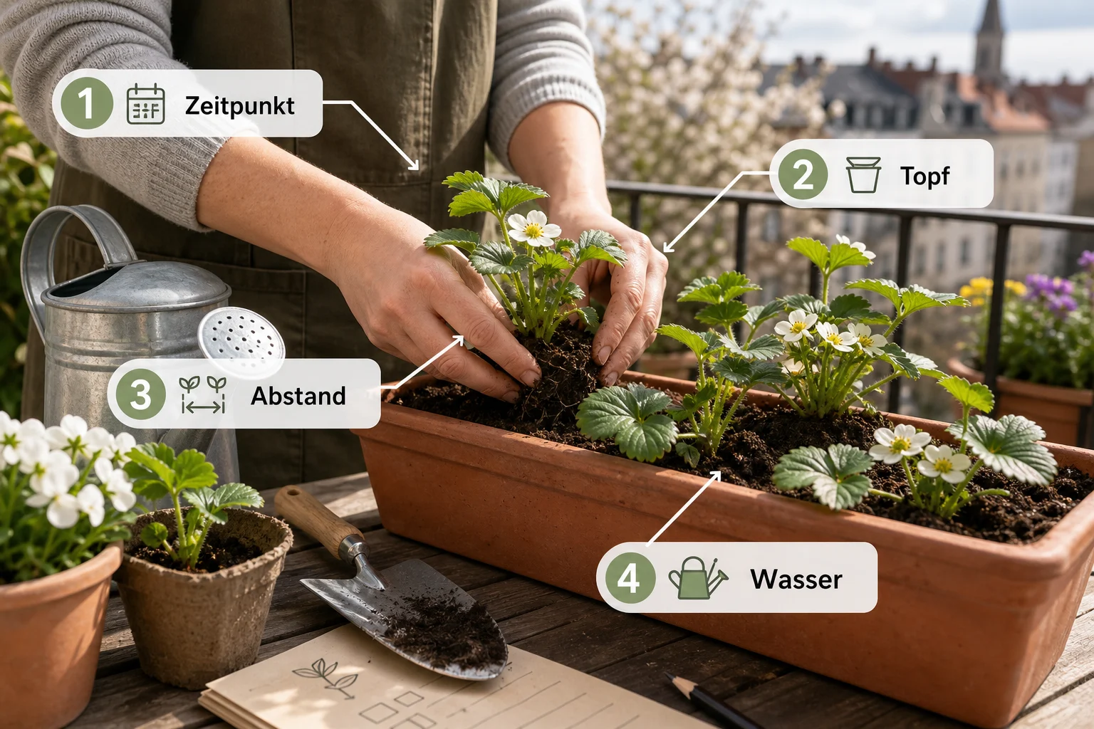 Infografik: Praktische Checkliste - Erdbeeren Balkon Pflanzen Zeitpunkt Tipps: Anleitung, Tipps und häufige Fehler