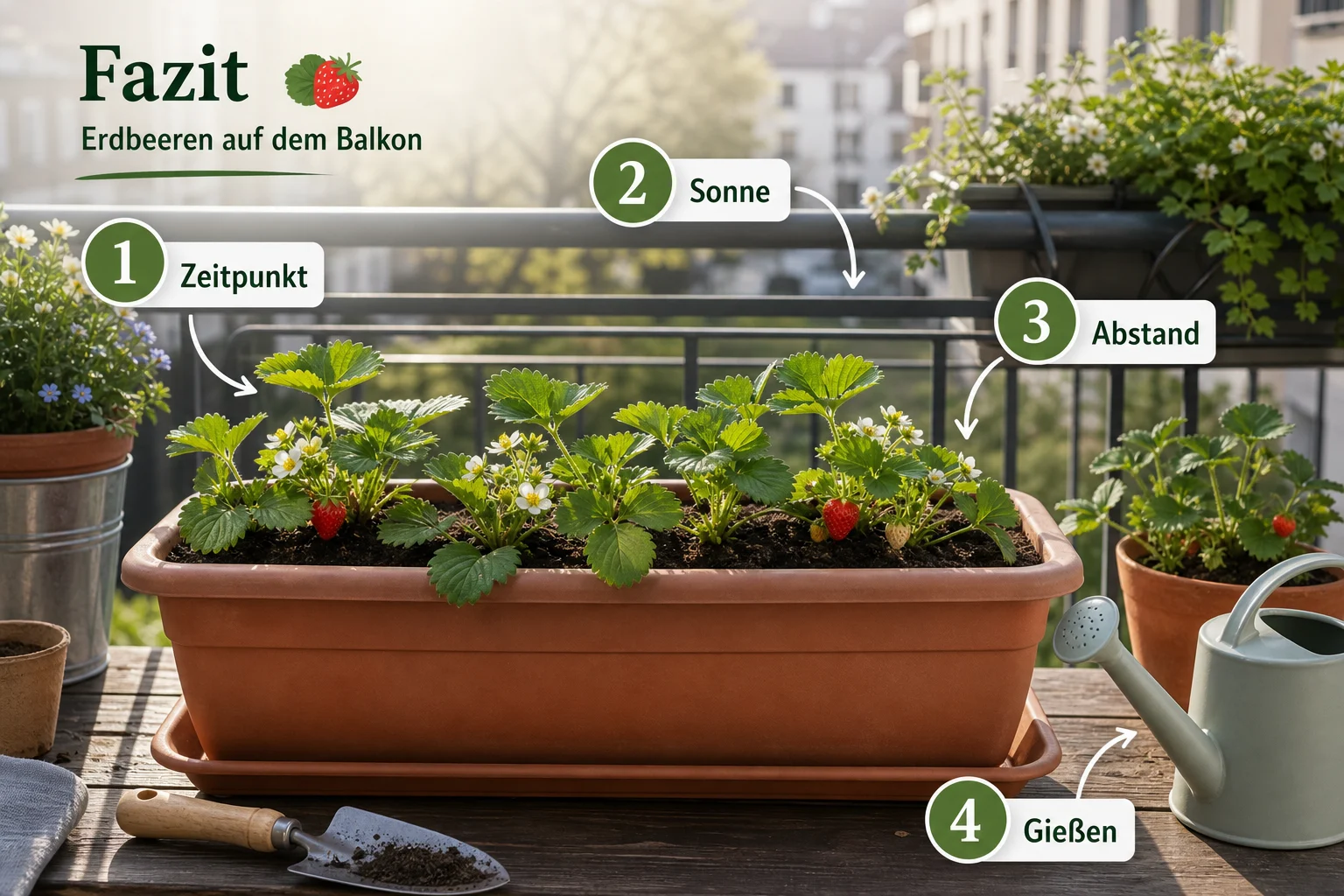 Infografik: Fazit - Erdbeeren Balkon Pflanzen Zeitpunkt Tipps: Anleitung, Tipps und häufige Fehler