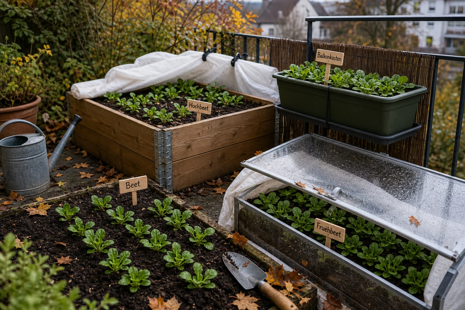 Foto: Entscheidungstabelle für Beet, Hochbeet und Balkonkasten - Feldsalat anbauen Herbst Winter: Anleitung, Tipps und häufige Fehler