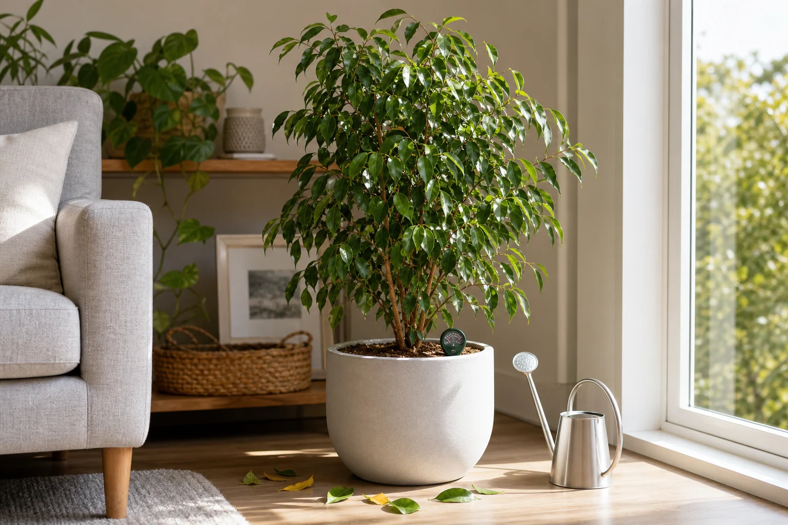 Ficus benjamini Pflege: Blätter fallen? Ratgeber für gesunde Zimmerfeigen