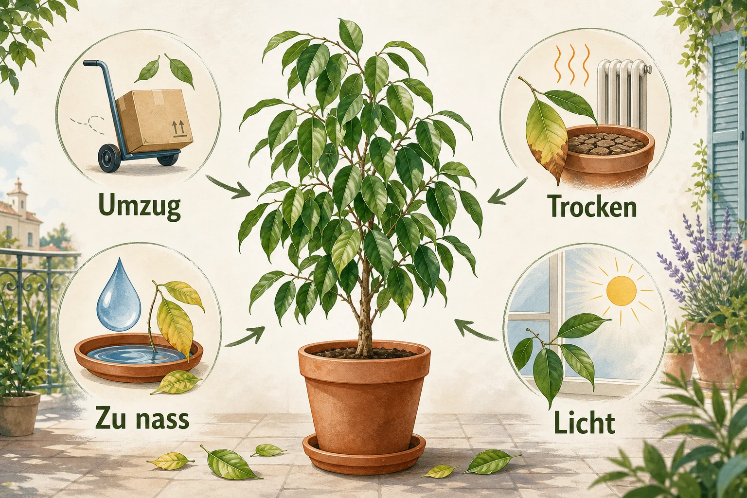 Infografik: Vergleich und Auswahlkriterien - Ficus benjamini Pflege: Blätter fallen? Ratgeber für gesunde Zimmerfeigen