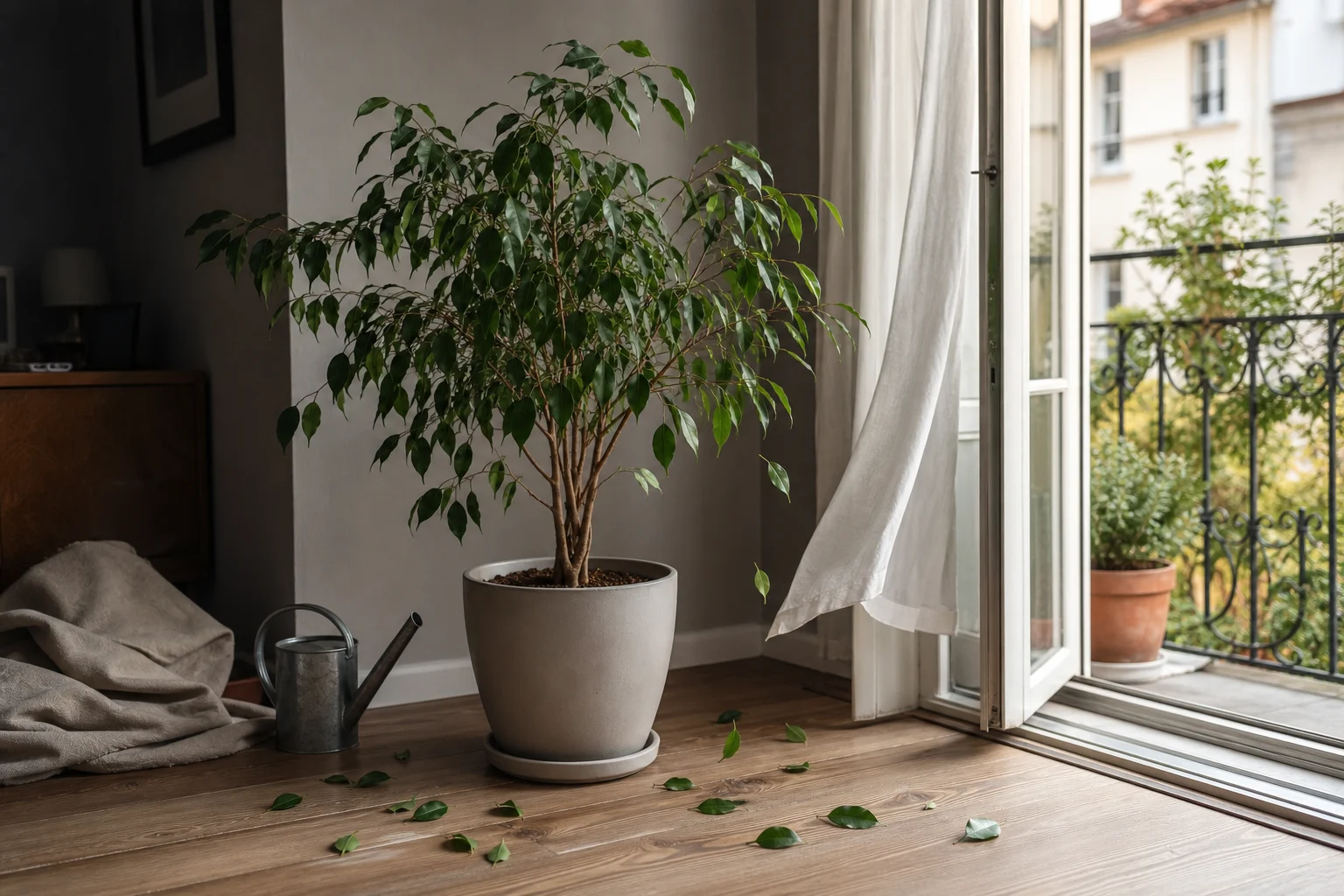 Foto: Warum verliert mein Ficus benjamini plötzlich grüne Blätter? - Ficus benjamini Pflege: Blätter fallen? Ratgeber für gesunde Zimmerfeigen