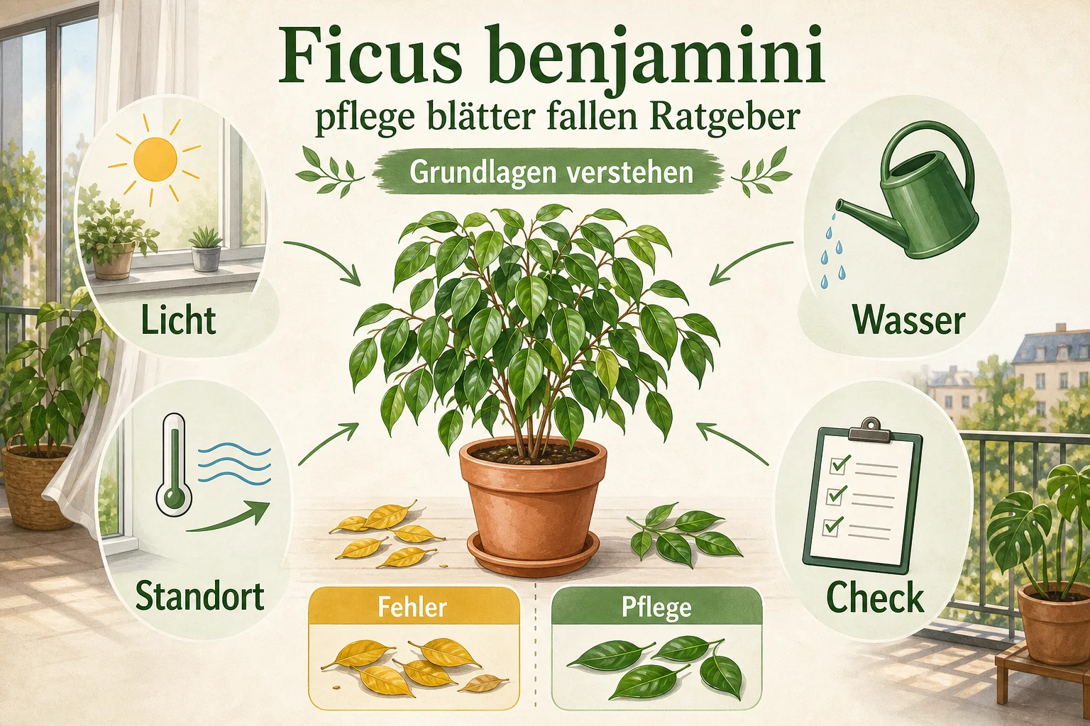 Infografik: Grundlagen verstehen - Ficus benjamini pflege blätter fallen Ratgeber