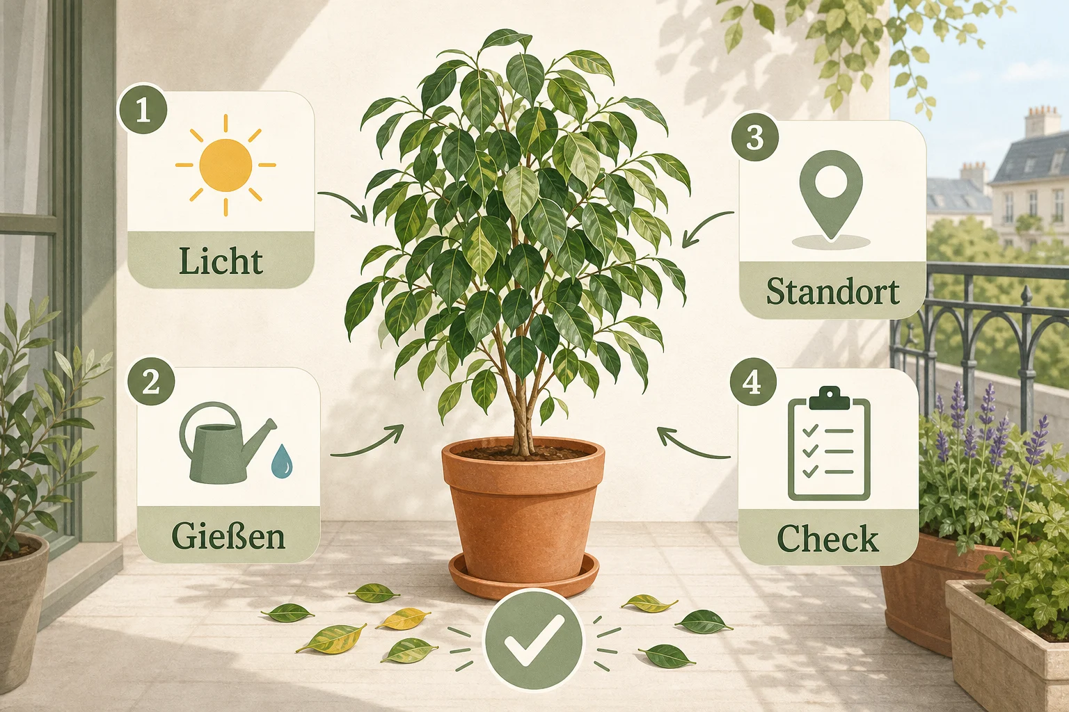 Infografik: Fazit - Ficus benjamini pflege blätter fallen Ratgeber