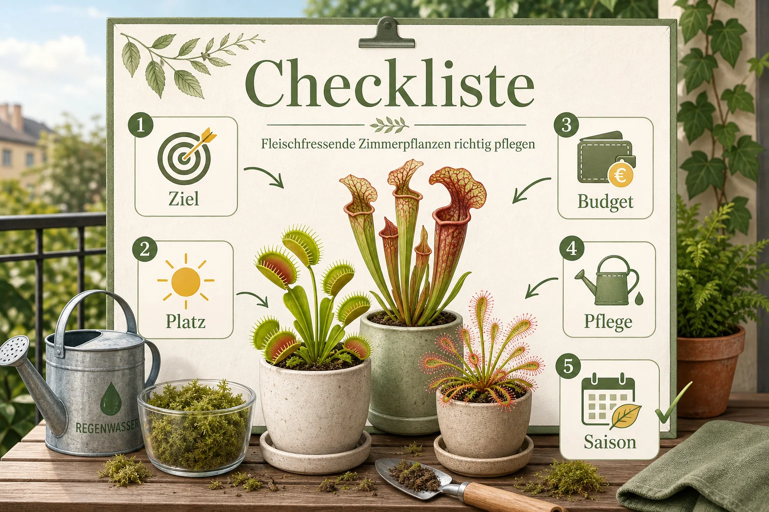 Infografik: Checkliste - Fleischfressende pflanzen pflege arten Ratgeber