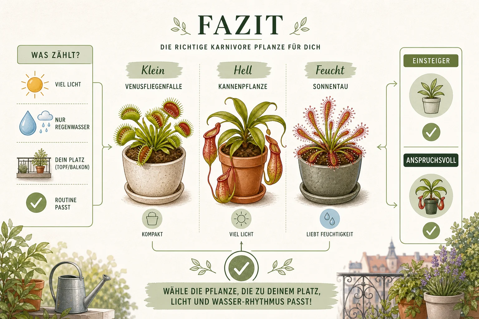 Infografik: Fazit - Fleischfressende pflanzen pflege arten Ratgeber